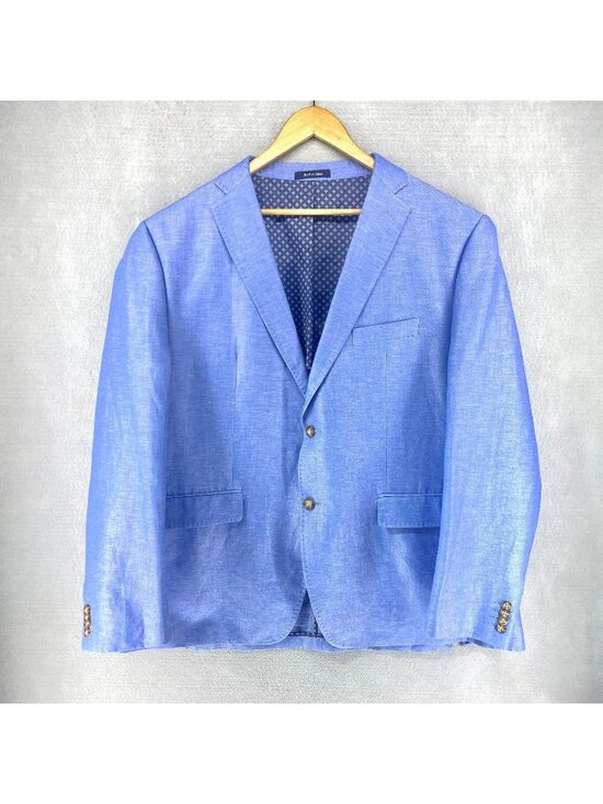 Alan Flusser Other - Alan Flusser Blazer Mens 48R Purple Linen Blend Sport Coat Jacket Seersucker